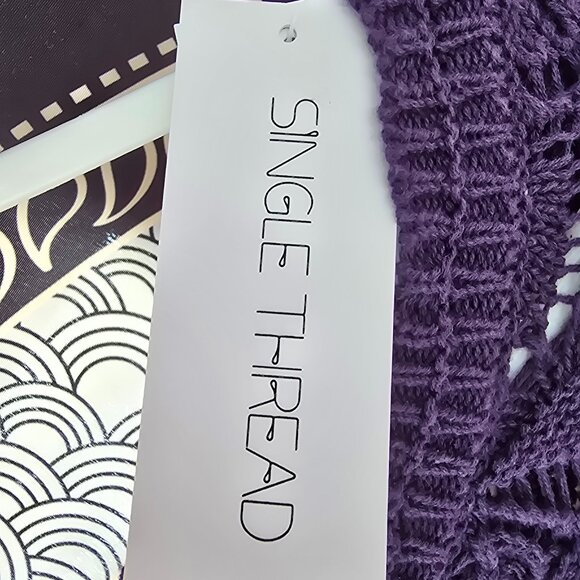 NWT Single Thread Women's Pointelle Sweater - Small - Picture 2 of 5